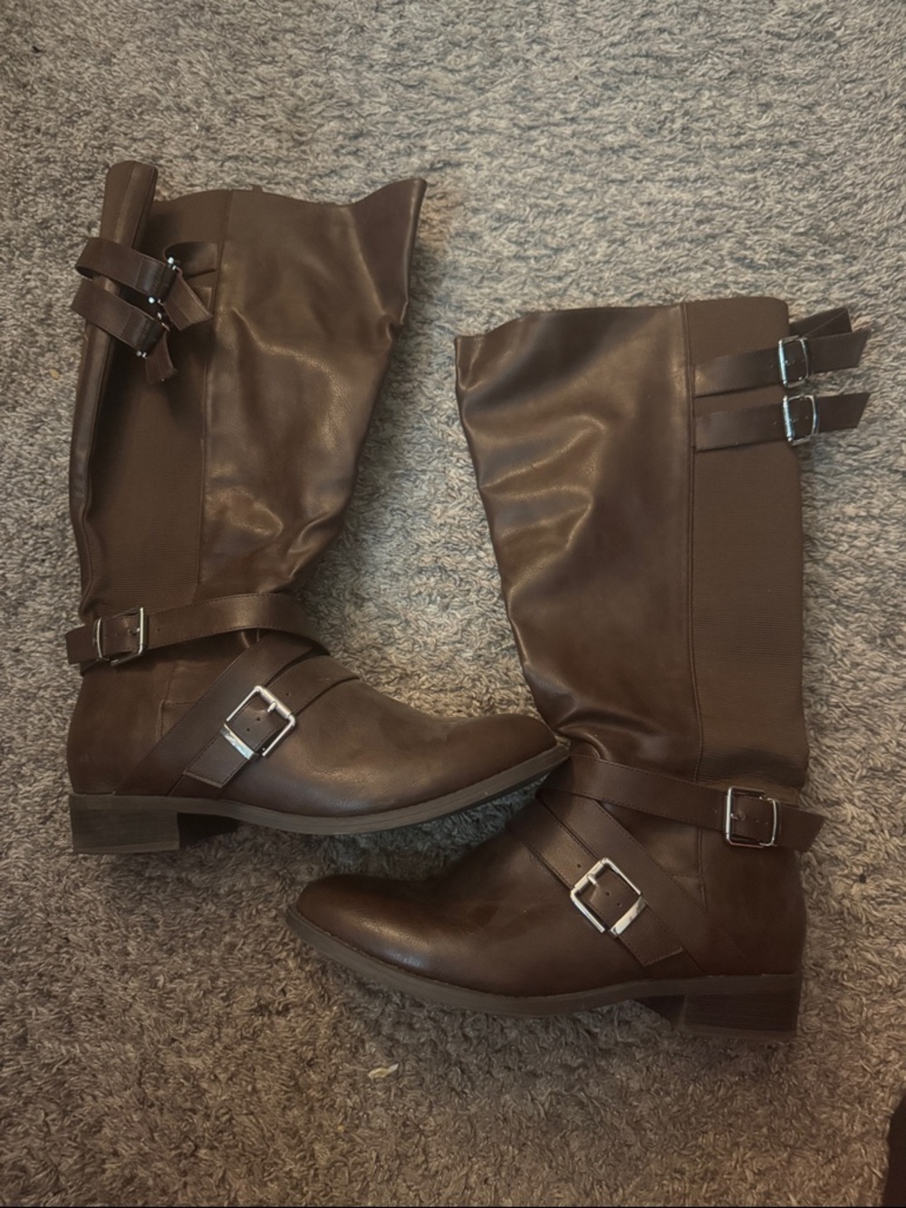 torrid Dark Brown Over-the-Knee Buckle Boots